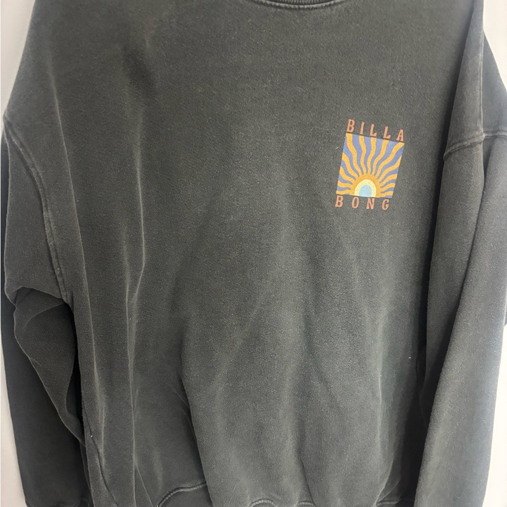 Billabong Black Crewneck Sweater with Sunburst Design